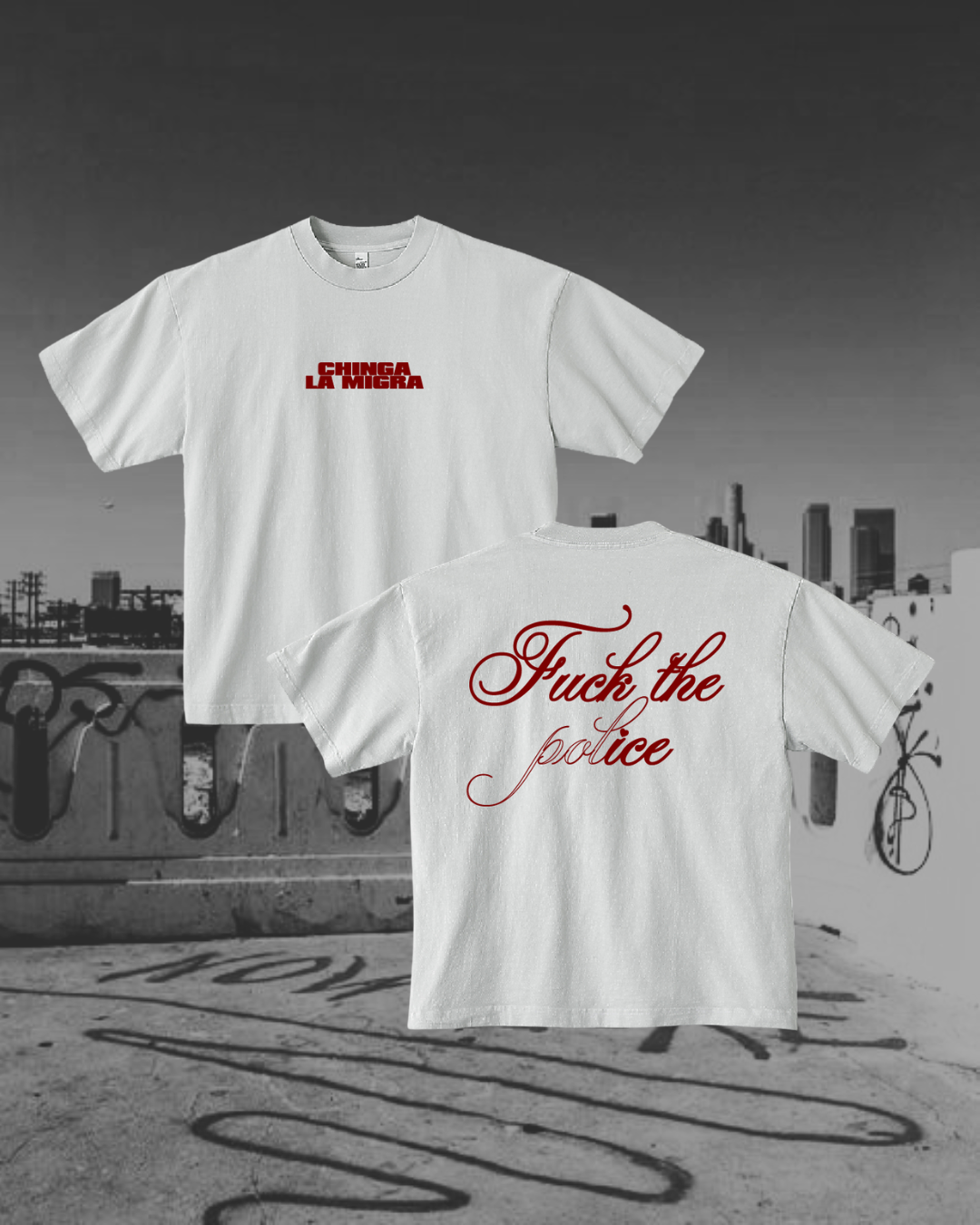 f☆ck the p★lice tee shirt