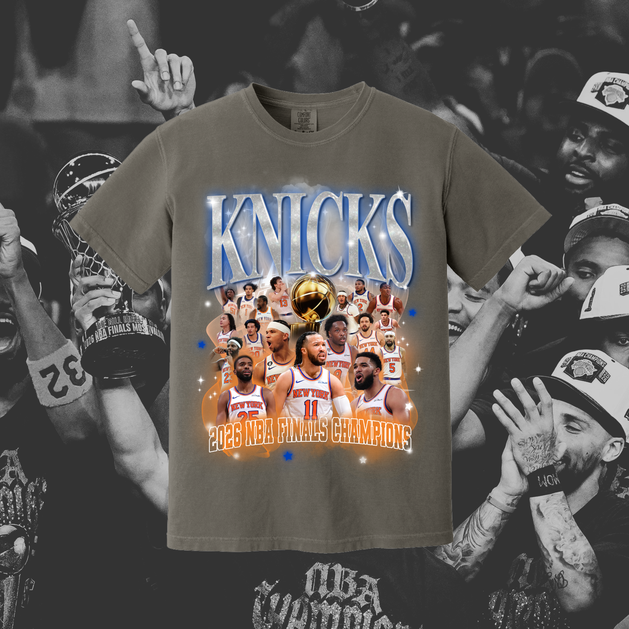 KNICKS 2026 CHAMPIONSHIP VINTAGE RAP BOOTLEG TEE